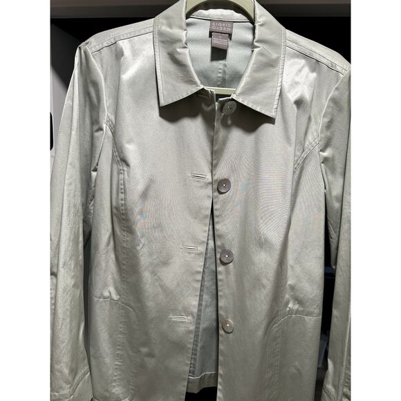 Sigrid Olsen Jacket Mint Green Button Up Blazer - Size Large - Picture 5 of 5